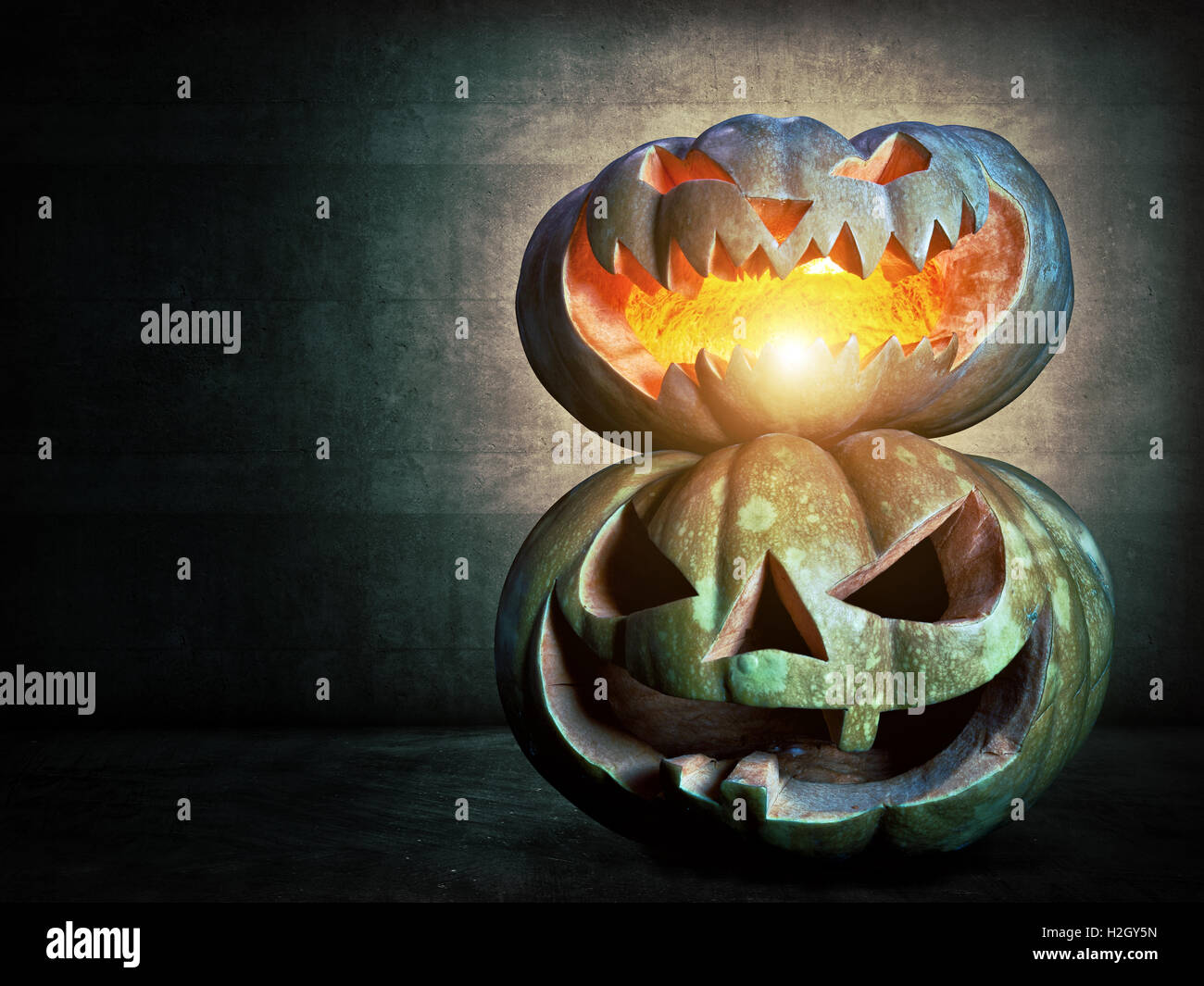 Halloween Kürbis-Kerze Licht Stockfoto