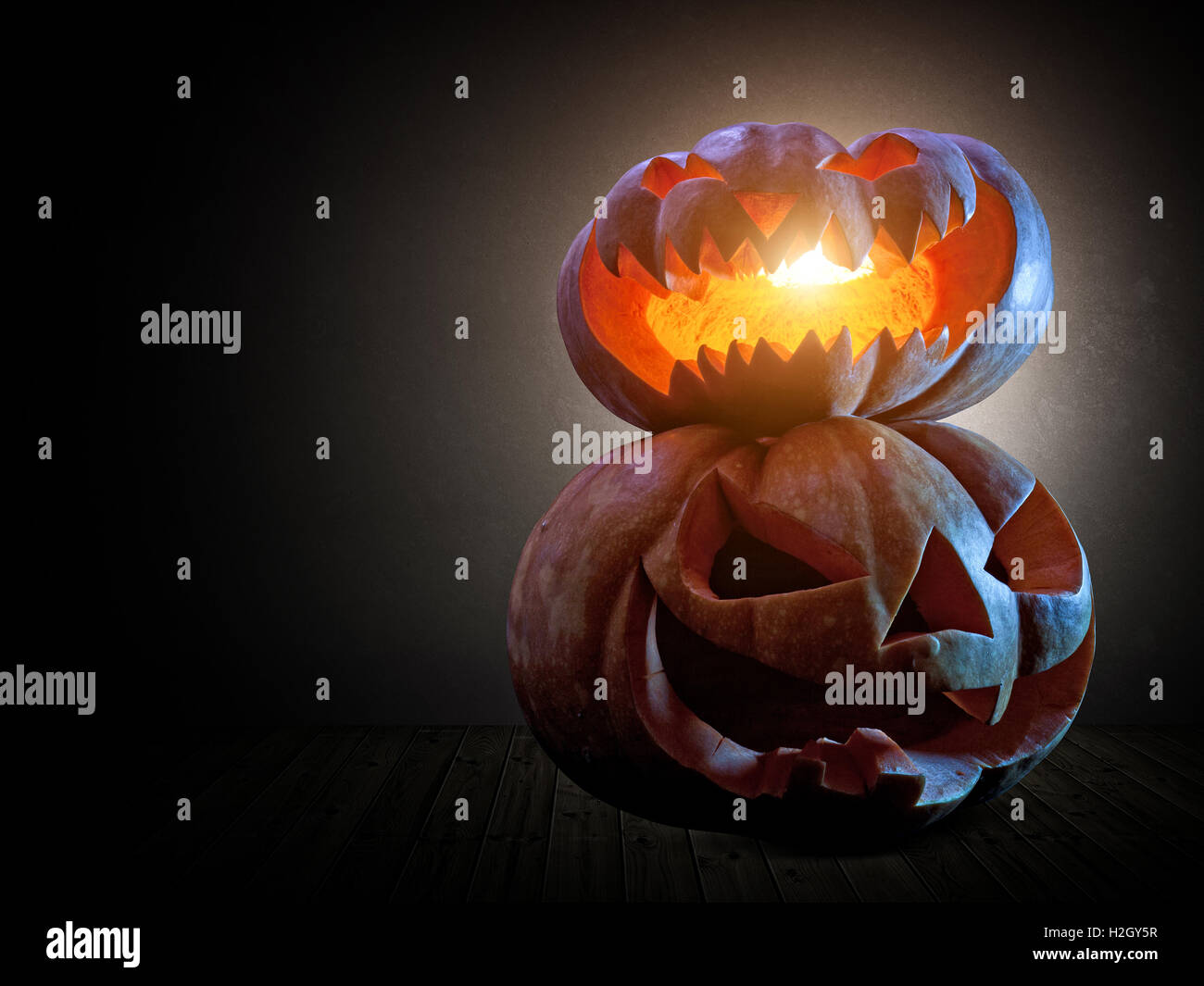 Halloween Kürbis-Kerze Licht Stockfoto