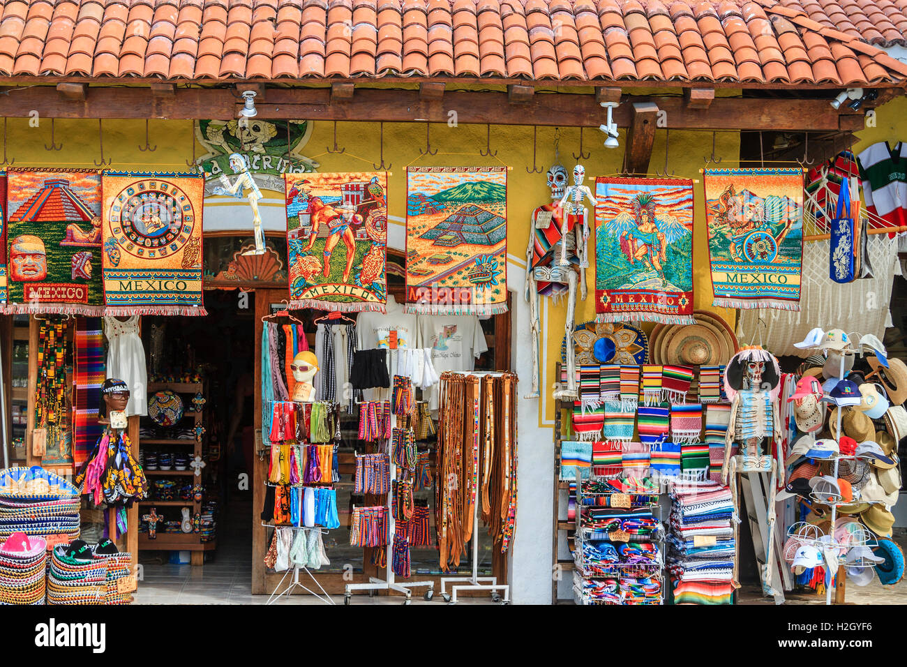 Souvenirläden Playa Del Carmen Mexiko Stockfoto