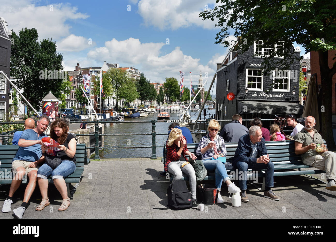 Sint Antoniesluis - Oudeschans Amsterdam Niederlande Niederlande Stockfoto