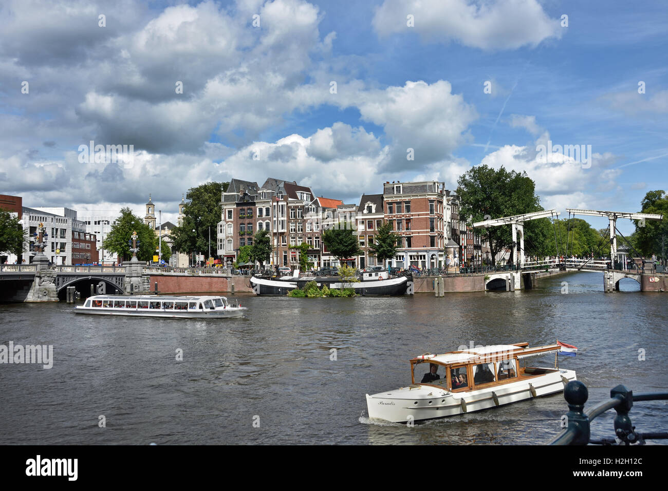 Amstel - Walter Suskindbrug Amsterdam Niederlande Niederlande Stockfoto