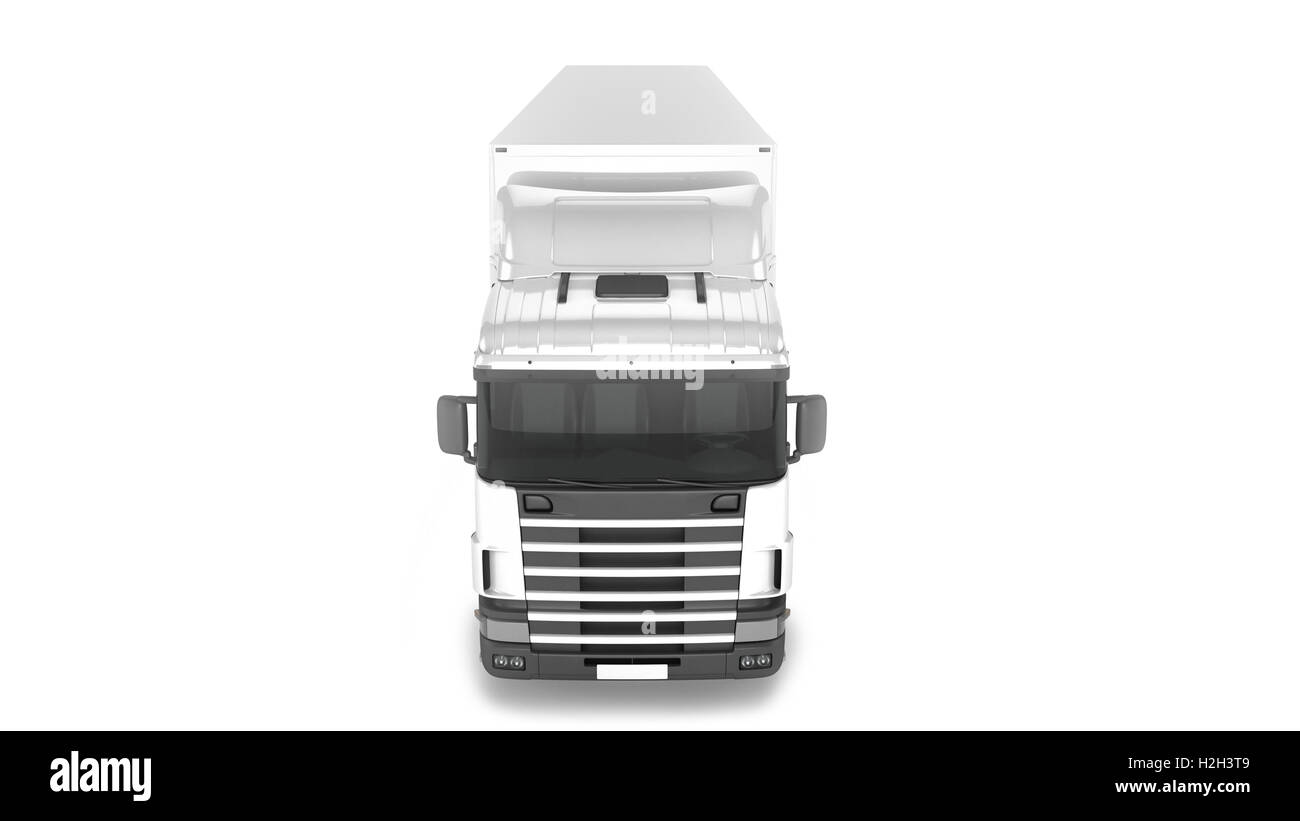 Große LKW-Ladung auf weißem Hintergrund. Isoliert auf weiss. Setzen Sie Ihre kreativen auf dieser leeren Hintergrund. Stockfoto