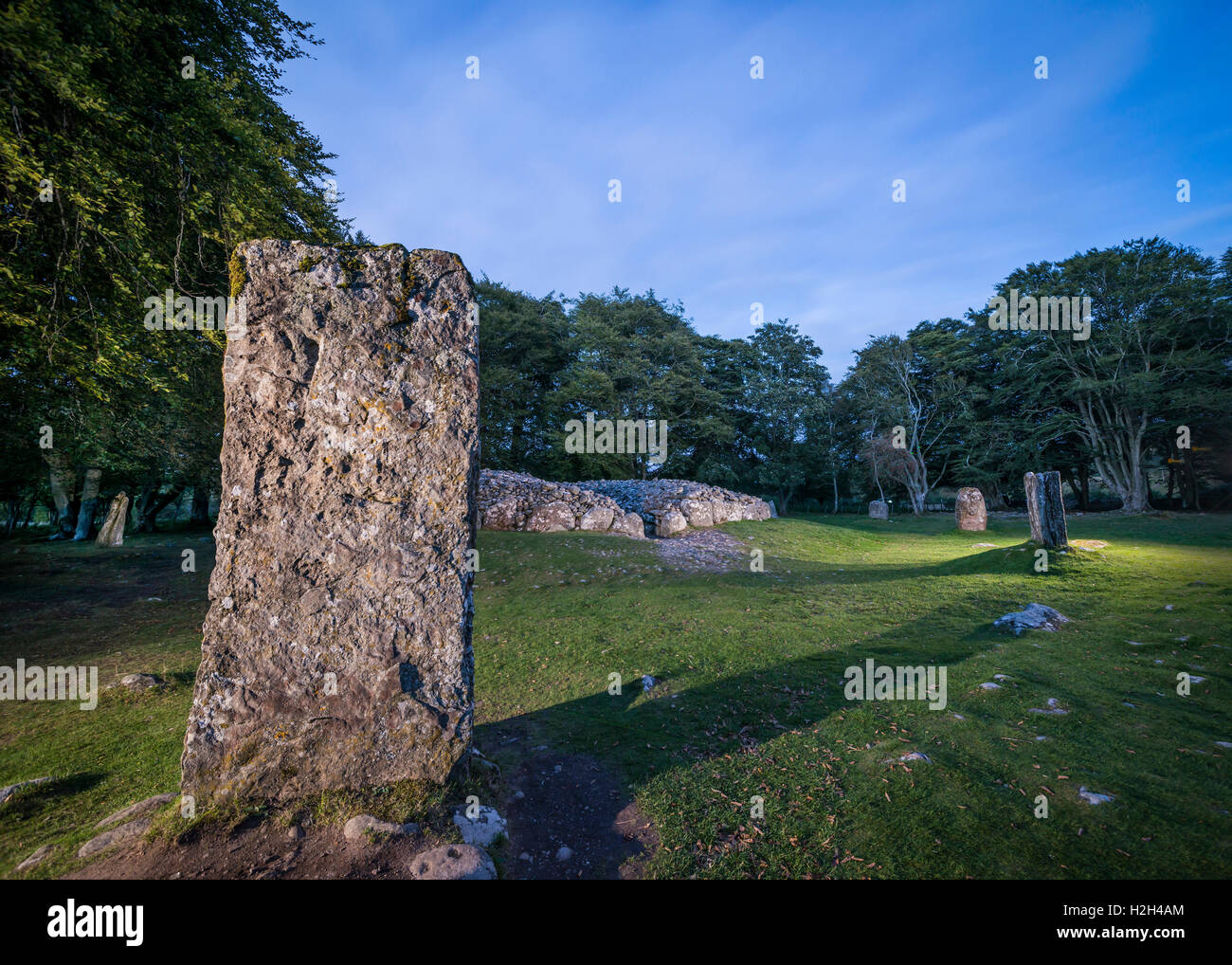 Durchgang Grab auf Schloten Cairns in der Nähe von Inverness, Scotland, UK Stockfoto