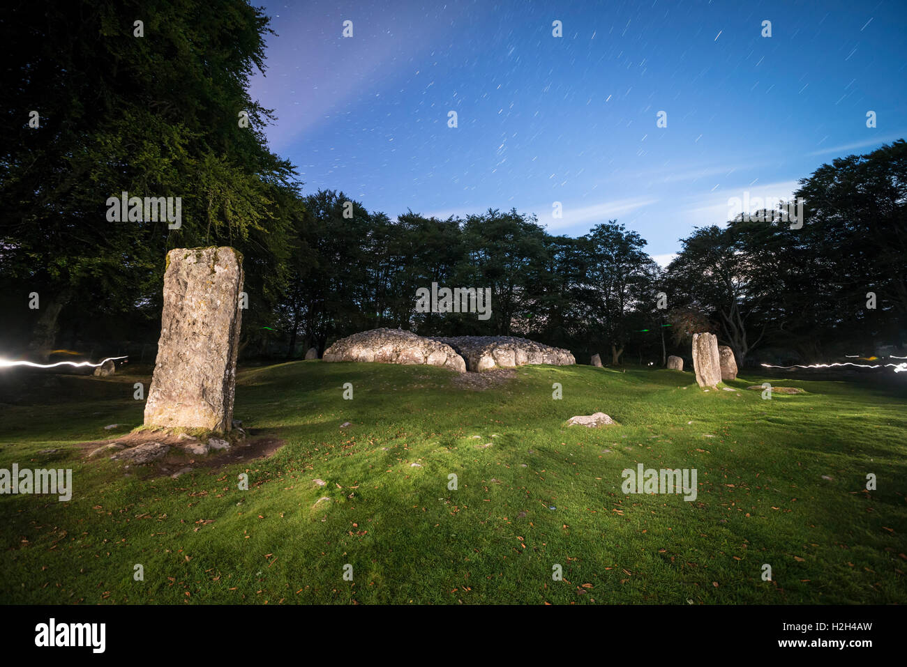 Durchgang Grab auf Schloten Cairns in der Nähe von Inverness, Scotland, UK Stockfoto