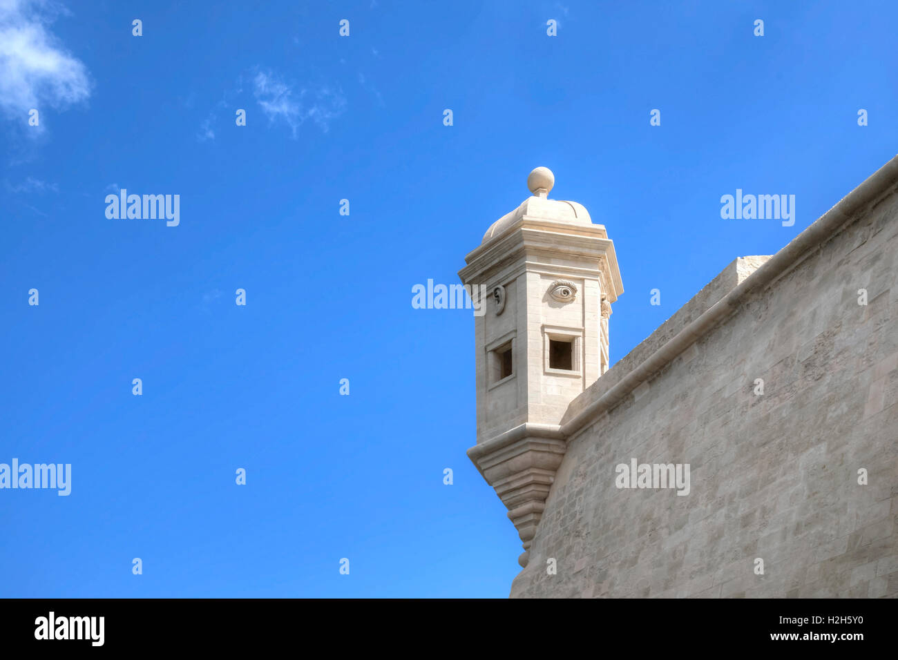 Drei Städte; Gardjola Garten; Il-Gardjola; Turm; Valletta; Stockfoto