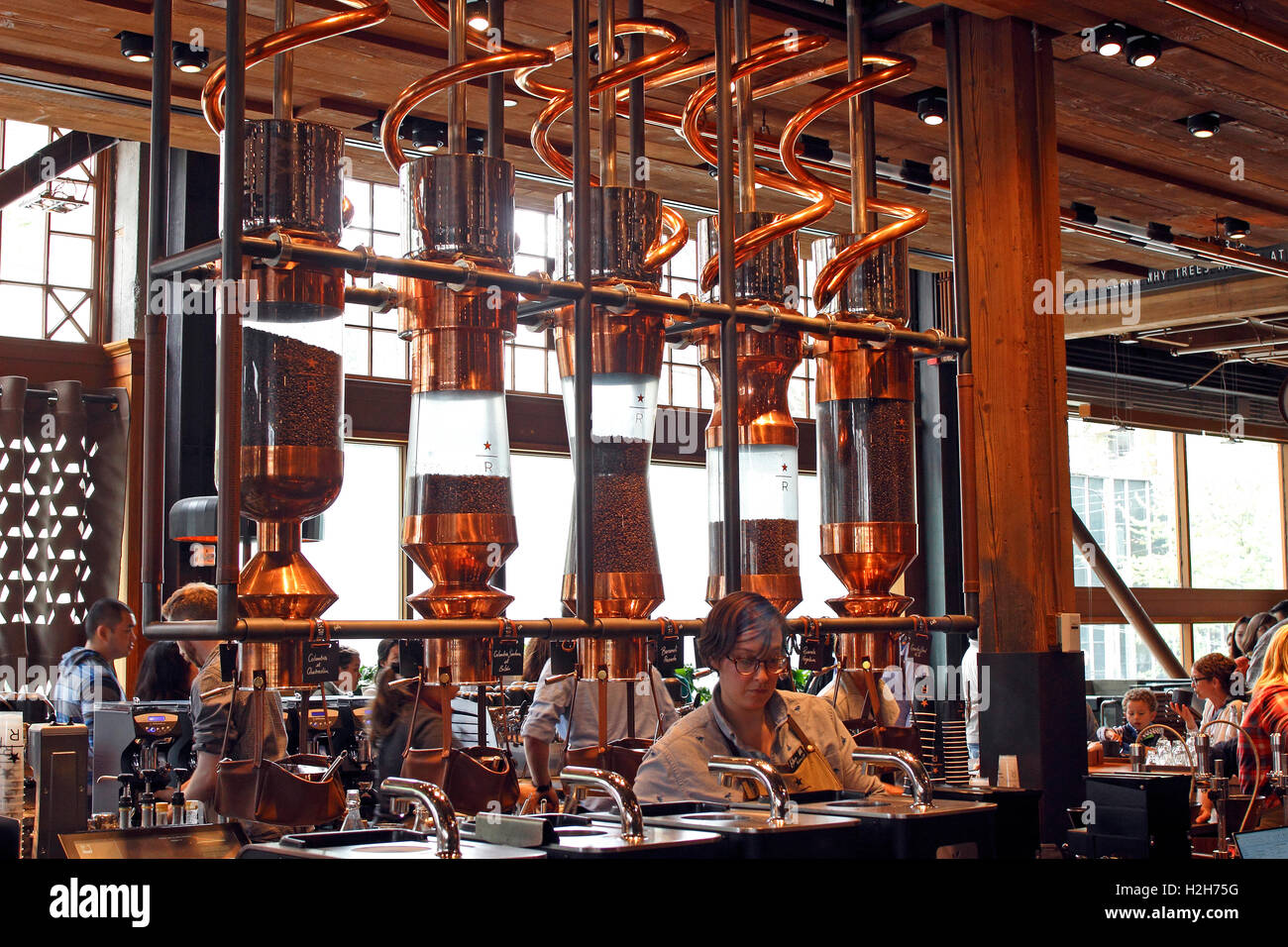 Neues Starbucks Reserve Rösterei & Weinprobe Zimmer Pike St Seattle Washington State USA Pazifikküste Stockfoto