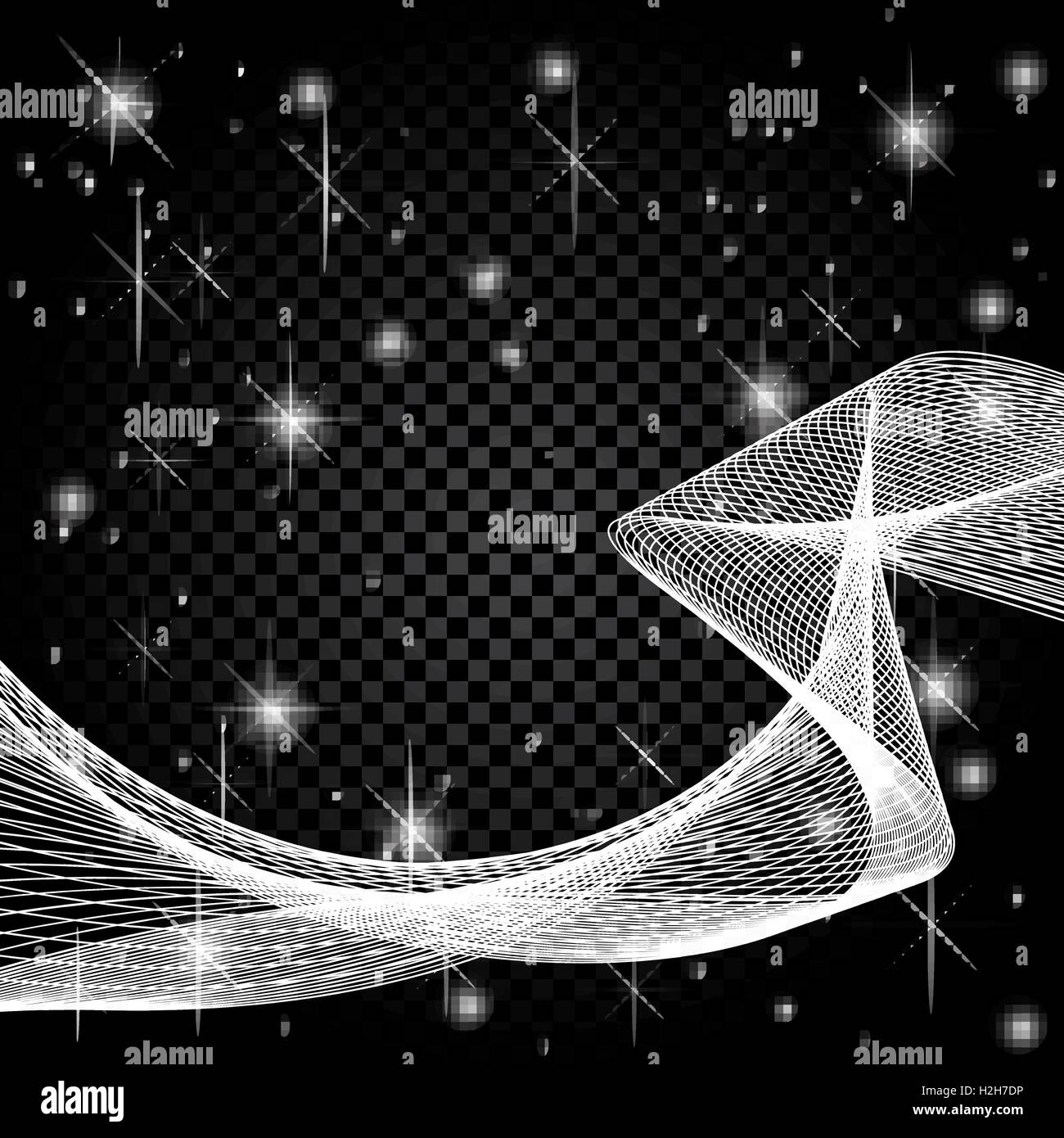 Der Sternenhimmel auf einem schwarzen Hintergrund. Das weiße Band. Abstraktion. Abbildung Stock Vektor
