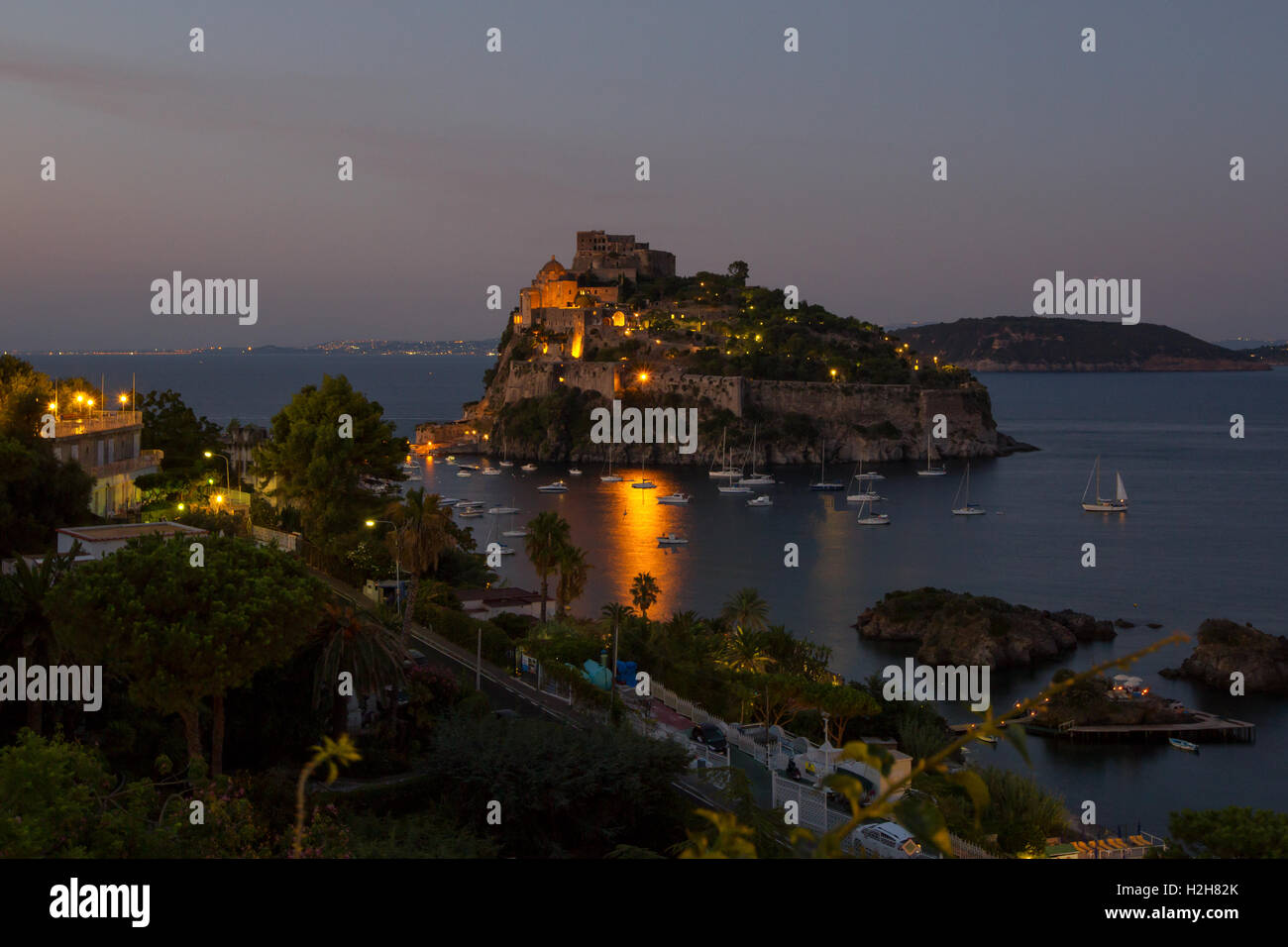 Ischia (Neapel) - Ischia Ponte und Castello Aragonese Stockfoto