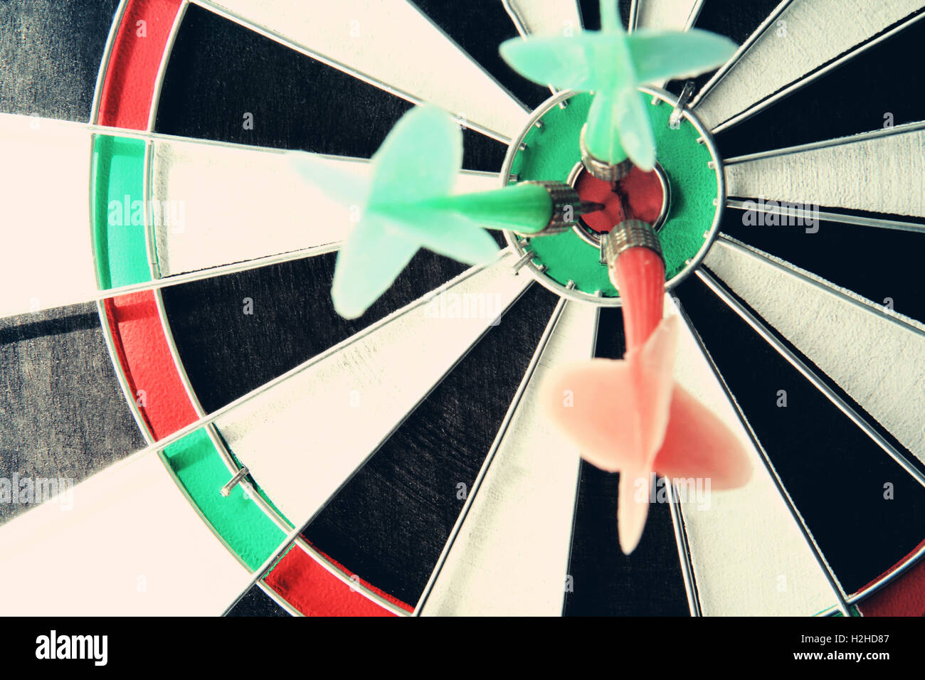 Dart Bullseye Ziel nahe Konzept des Erfolgs Stockfoto