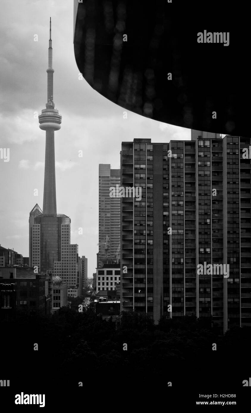 Blick auf den CN Tower in Toronto, Kanada. Stockfoto