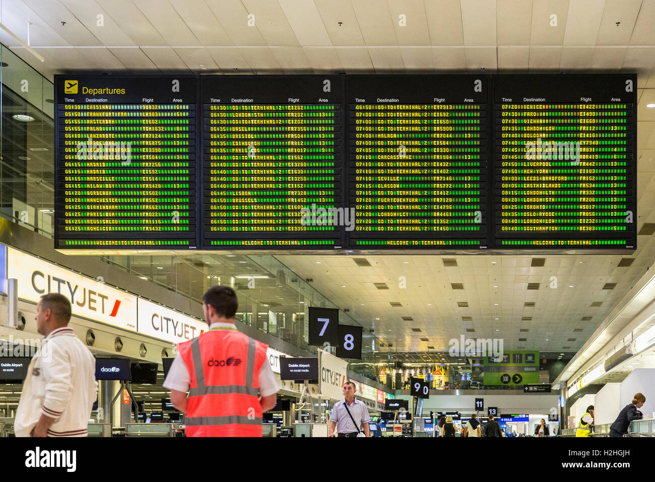 Liste Abflug an Bord Flughafen dublin Stockfoto