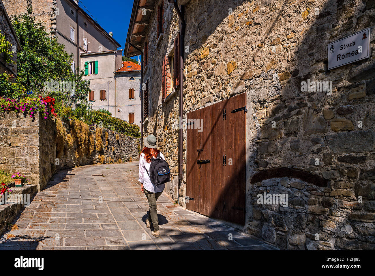 Italien Emilia Romagna Francigena Weg - Cassio - Romea Straße Stockfoto