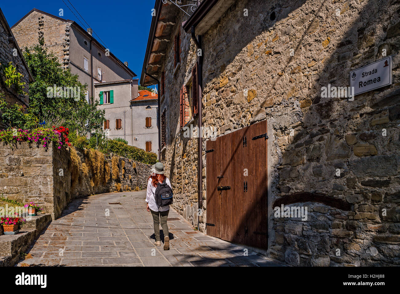 Italien Emilia Romagna Francigena Weg - Cassio - Romea Straße Stockfoto