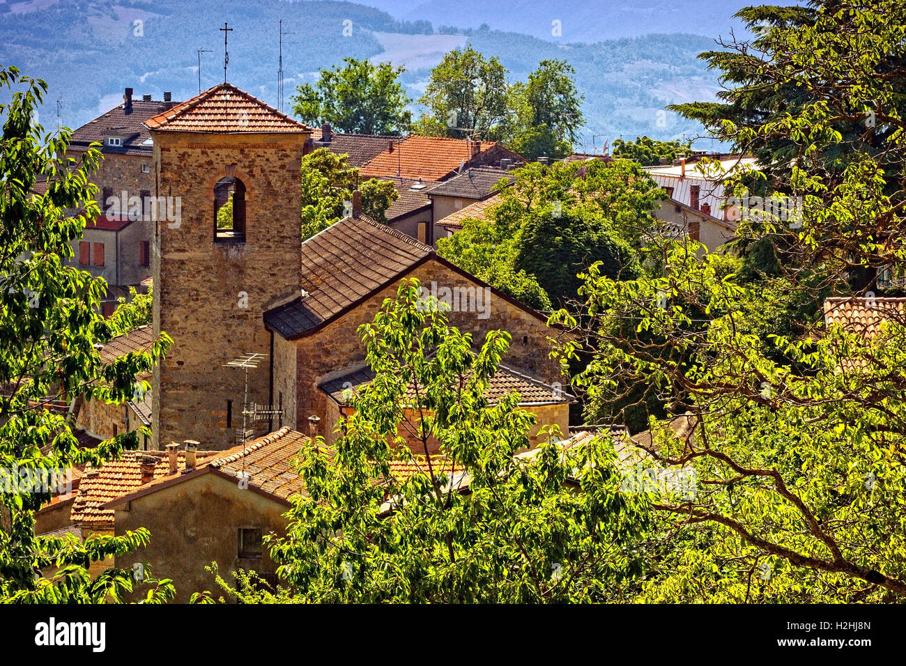 Italien Emilia Romagna Francigena Weg - Cassio-Panorama Stockfoto