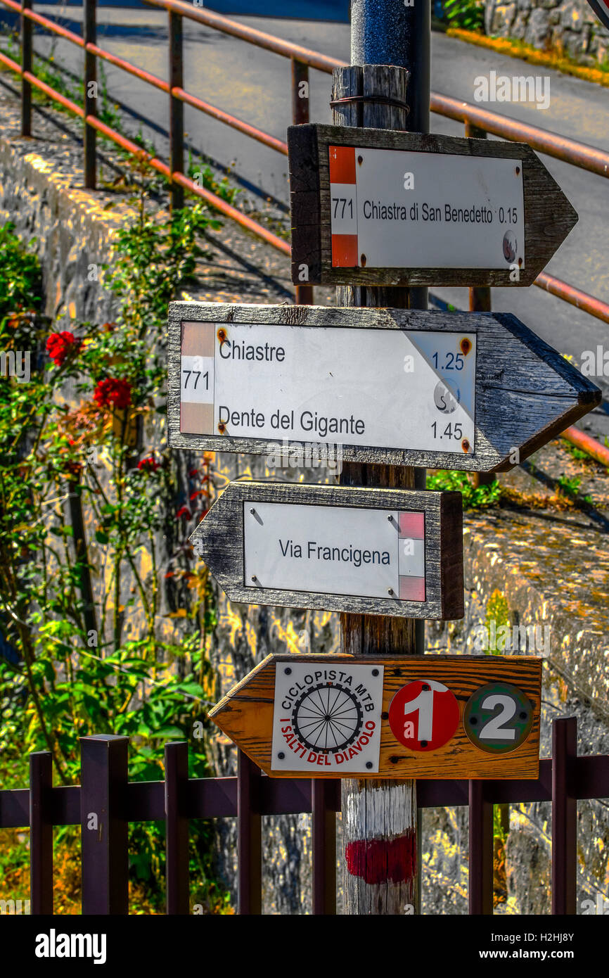 Italien Emilia Romagna Francigena Weg - Cassio Signal Weg Stockfoto