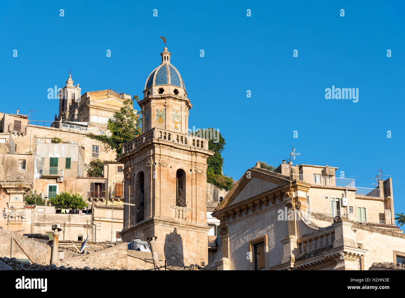 Detail der alten barocken Stadt Ragusa Ibla in Sizilien, Italien Stockfoto