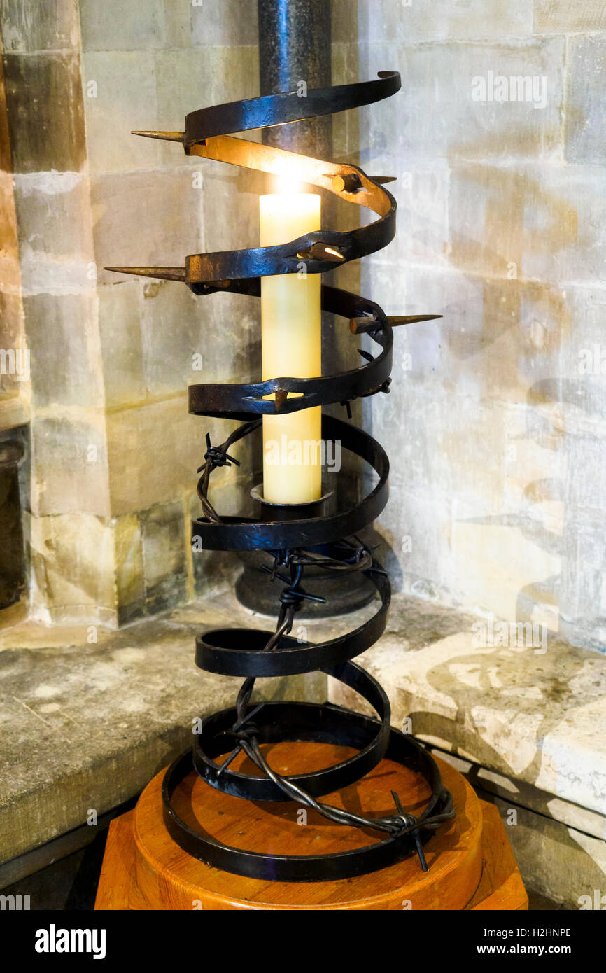 Der Gefangene von gewissen Kerze in der Kathedrale von Salisbury oder die Kathedrale der Heiligen Jungfrau Maria - Wiltshire, England Stockfoto
