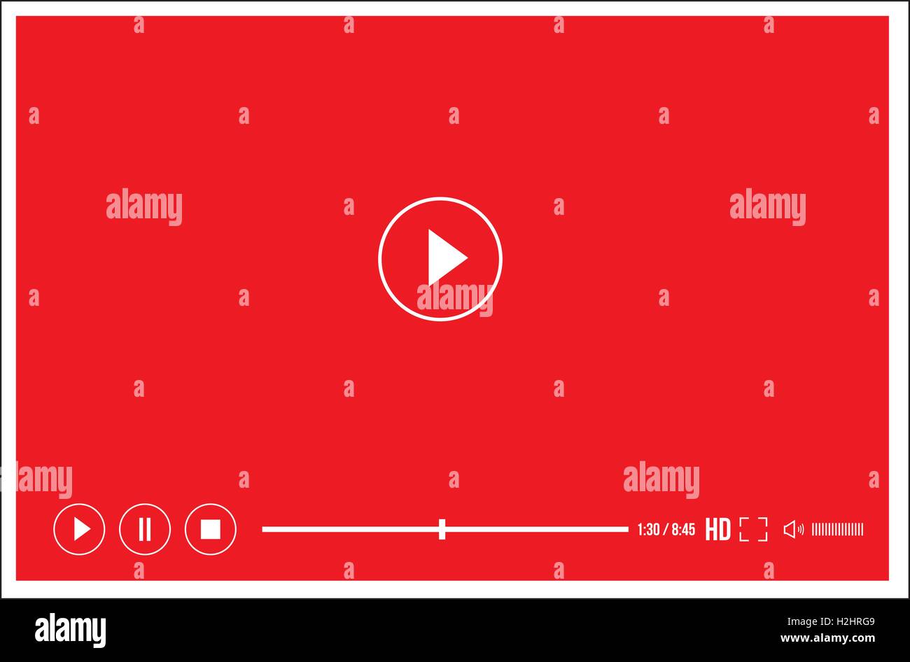 Moderne Web-flach video-Player-Schnittstelle - Vektor Stock Vektor