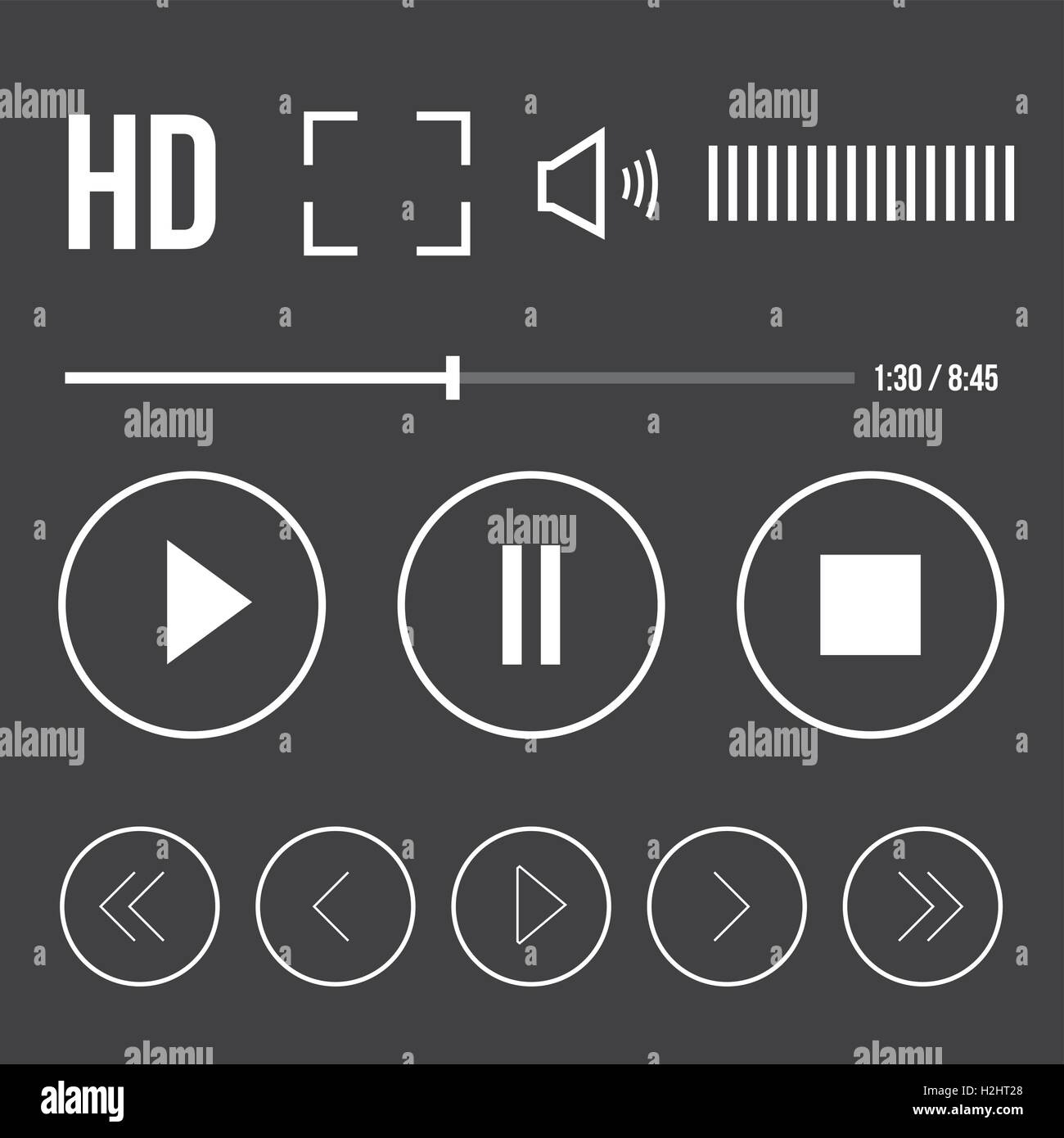 Player-Icon-set Stock Vektor