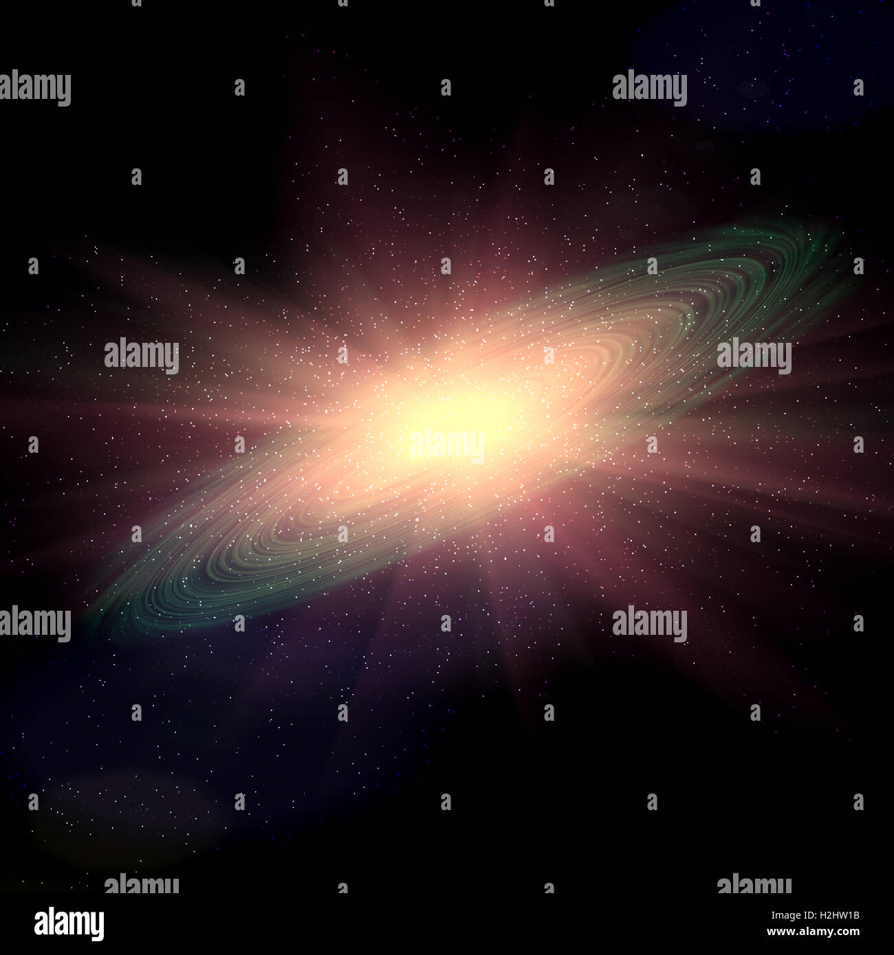 Abstrakte Raum Universum Illustration Hintergrund: Supernova-Explosion im Zentrum aktiven Galaxie. Stockfoto