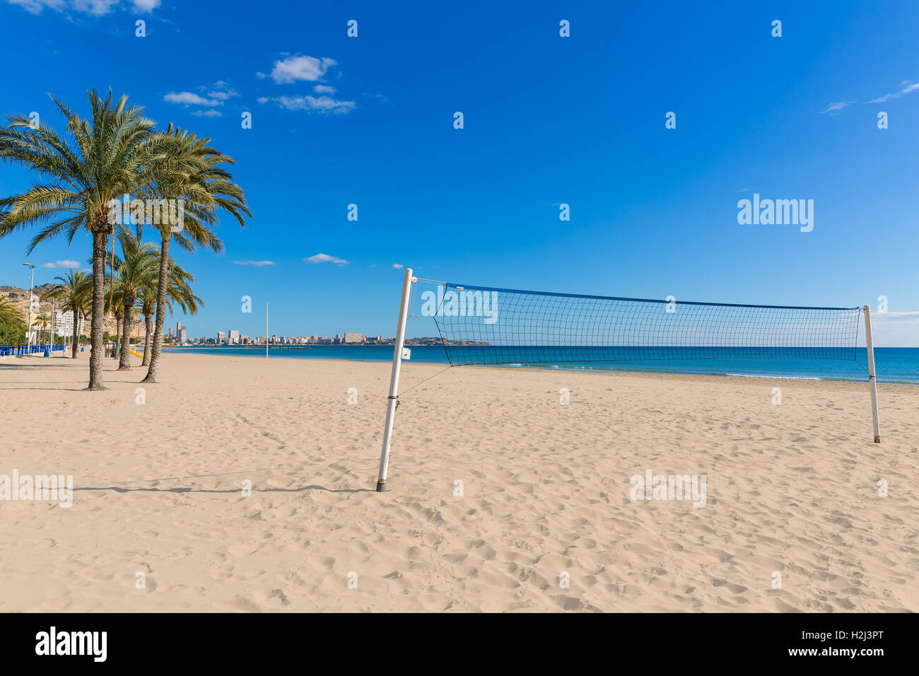 Alicante Postiguet Strand am Mittelmeer Spanien Stockfoto