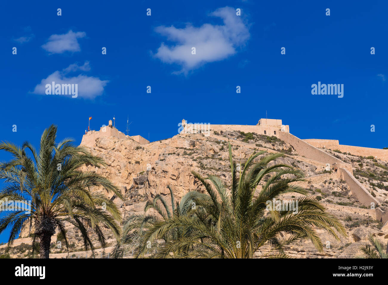 Alicante Santa Barbara Burg im spanischen Mittelmeerküste Stockfoto