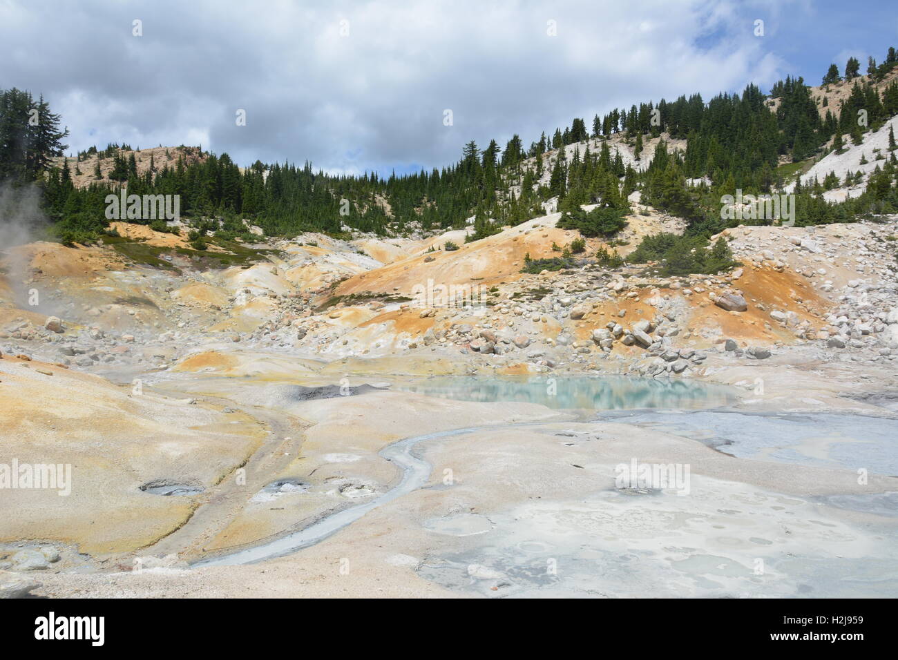 Geothermische Gebiet im Lassen Volcanic National Park in Kalifornien, USA Stockfoto