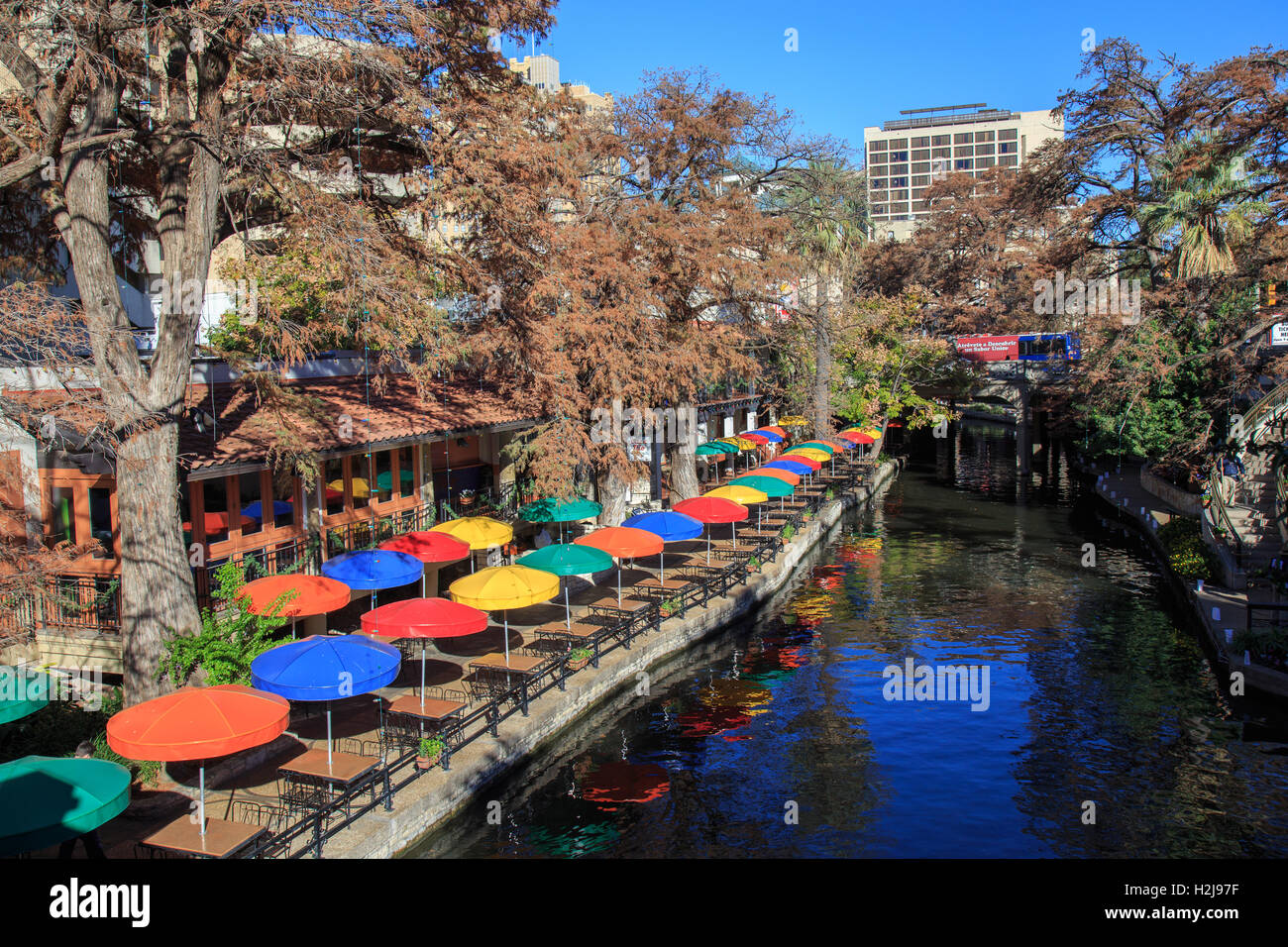 Flusspromenade in San Antonio, Texas Stockfoto