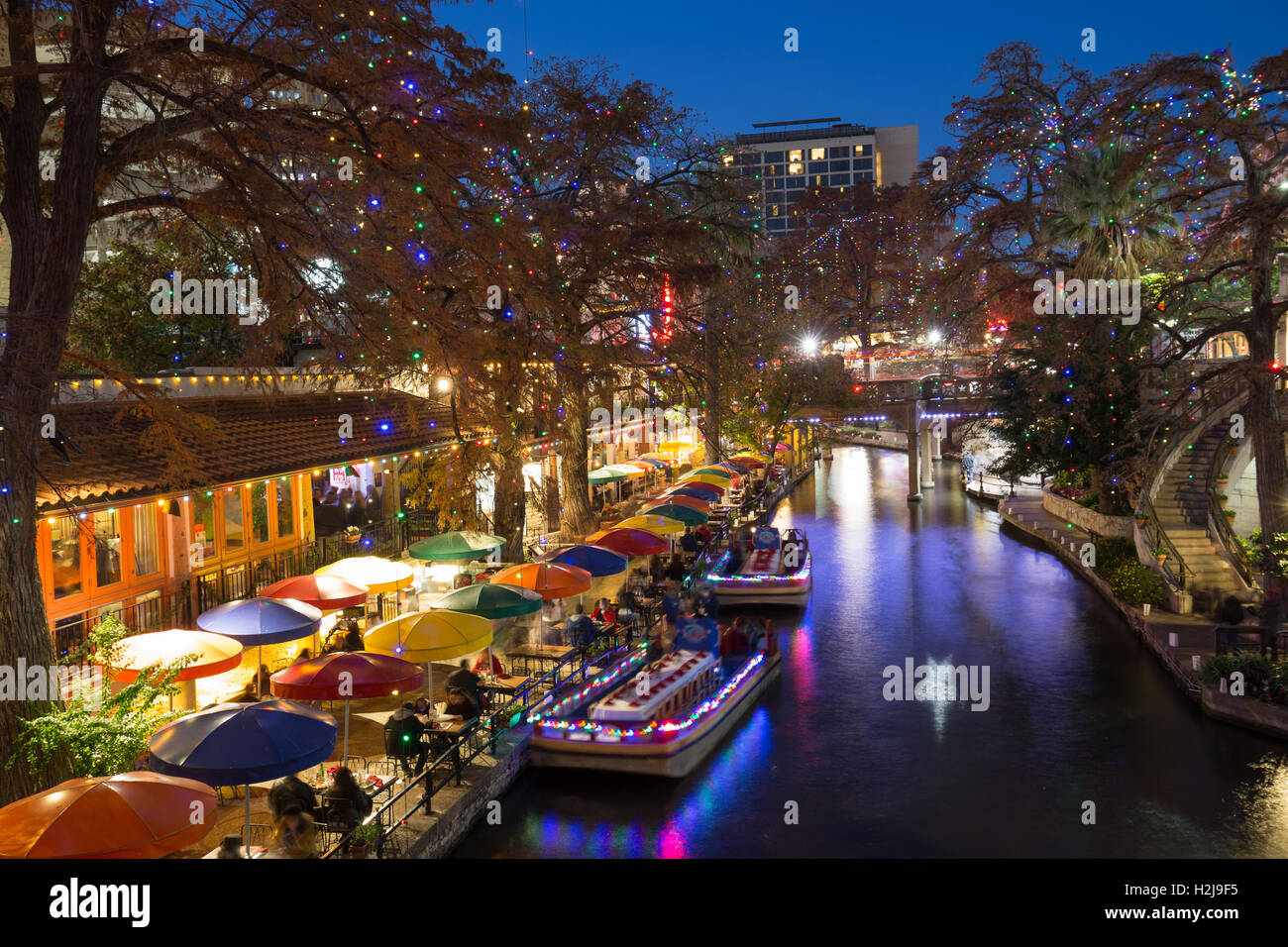 Flusspromenade in San Antonio, Texas Stockfoto