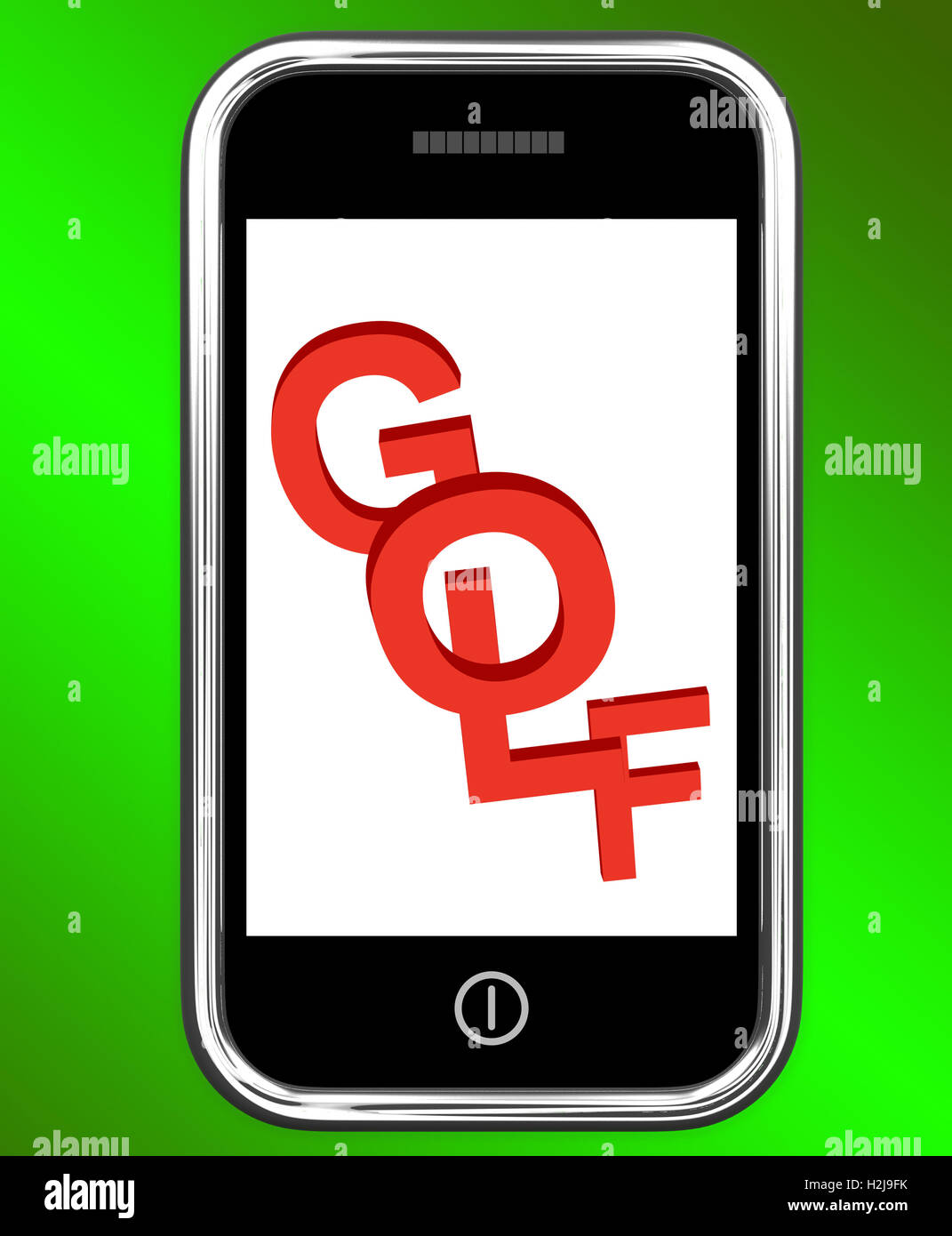 Golf am Telefon bedeutet Golfer Club oder Golfen Stockfoto