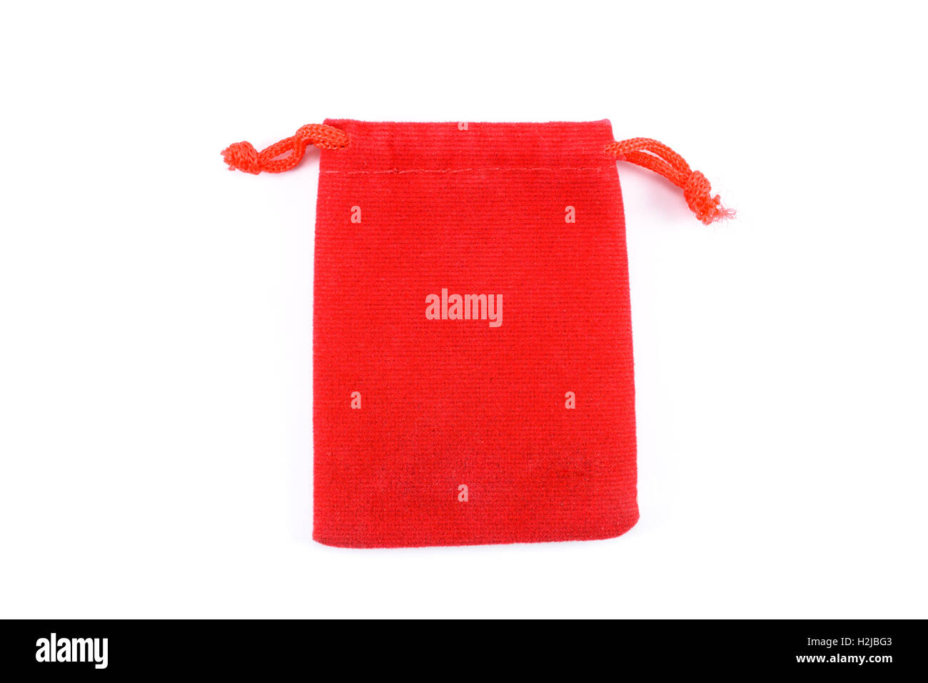 rote Tasche Stoff eröffnen isolierten auf weißen Hintergrund Stockfoto