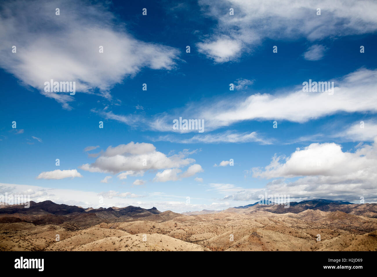 Eine hügelige Landschaft der Wüste in Arizona, USA Stockfoto