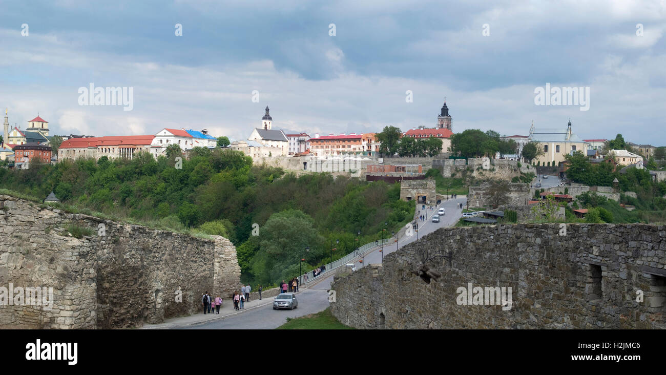 Kamyanets-Podilsky Altstadt, Ukraine Stockfoto