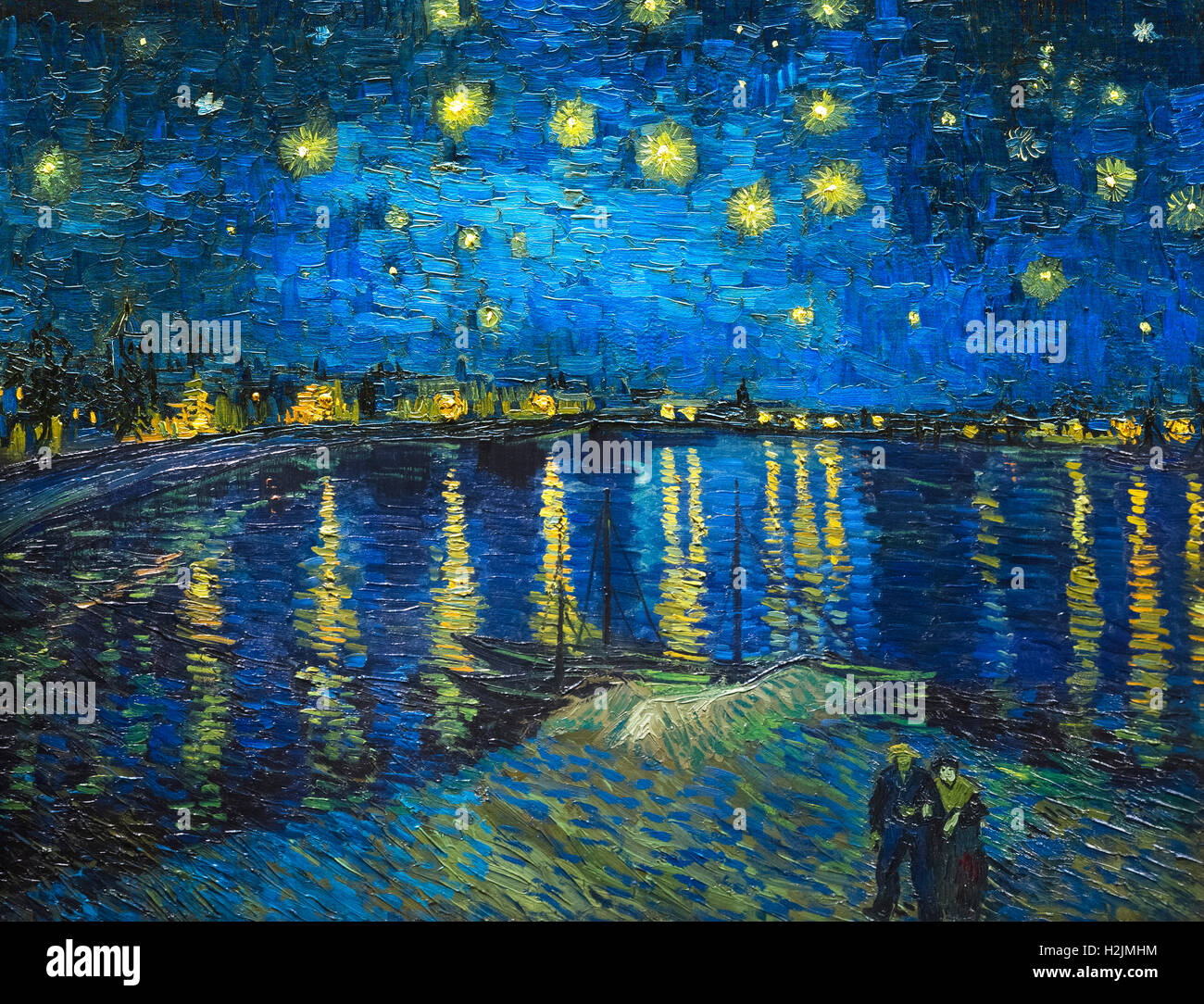 Sternennacht über der Rhône (Nuit étoilée sur le Rhône) von Vincent Van Gogh (1853-1890), Öl auf Leinwand, 1888. Stockfoto