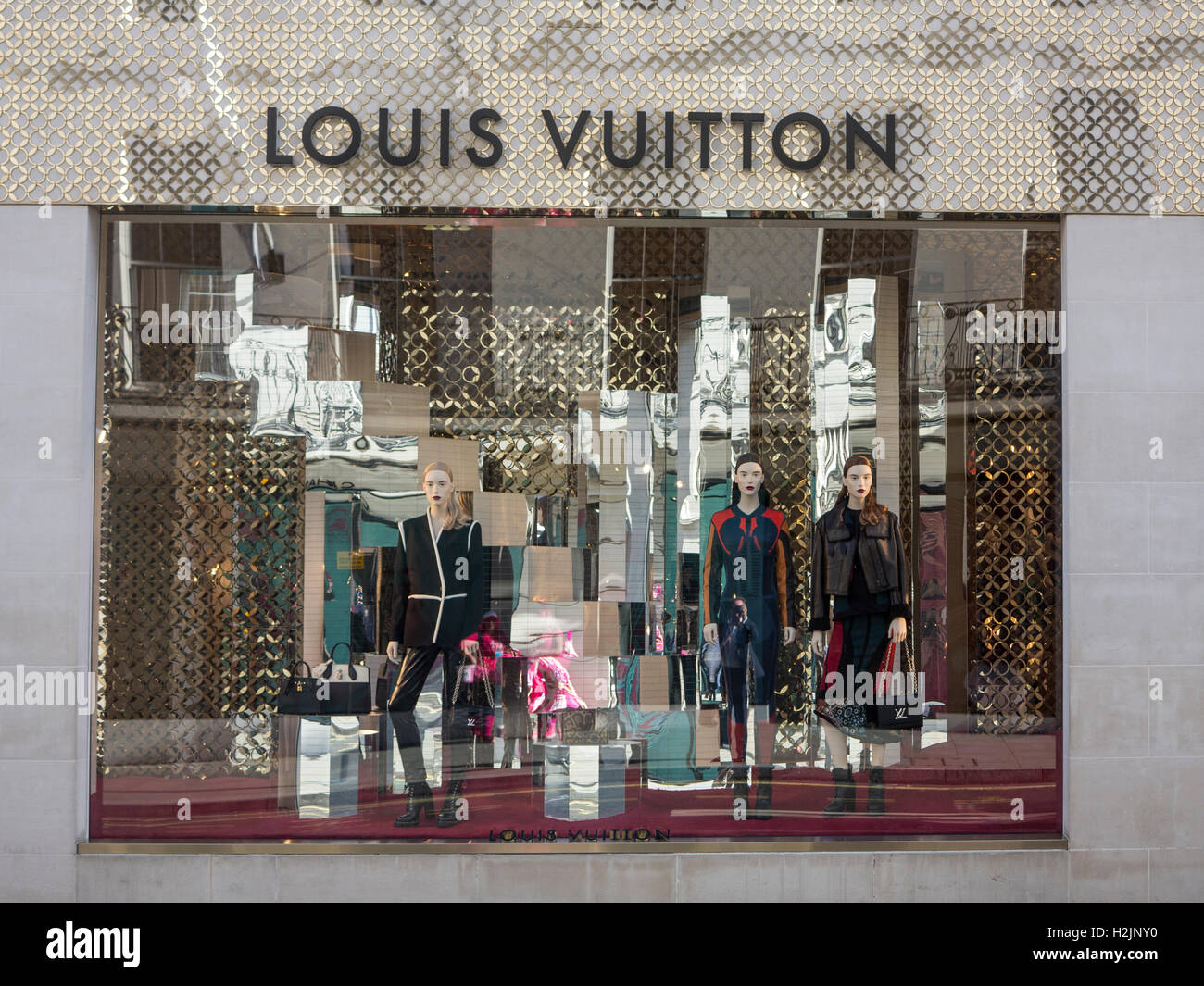 Louis Vuitton Gebäude und Büros, Londoner Bond Street Stockfoto