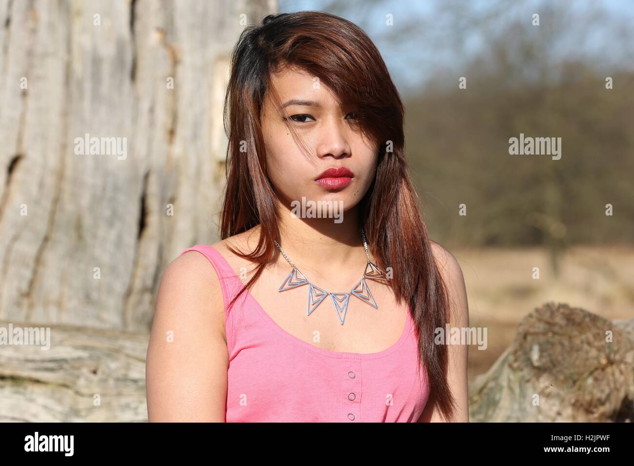 Filipina Modell Richmond Park... Stockfoto