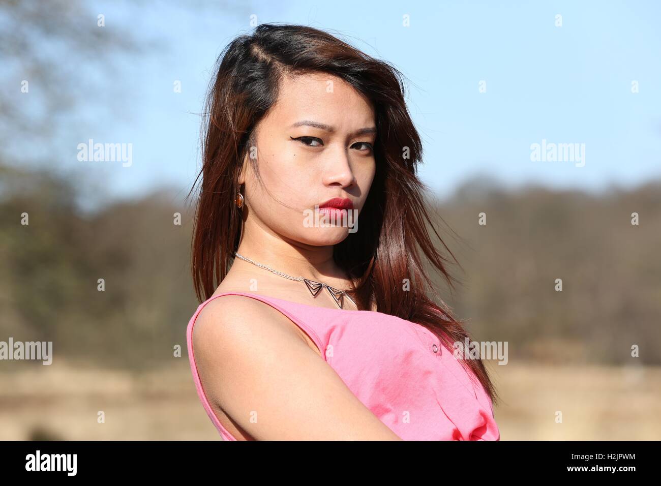 Filipina Modell Richmond Park... Stockfoto