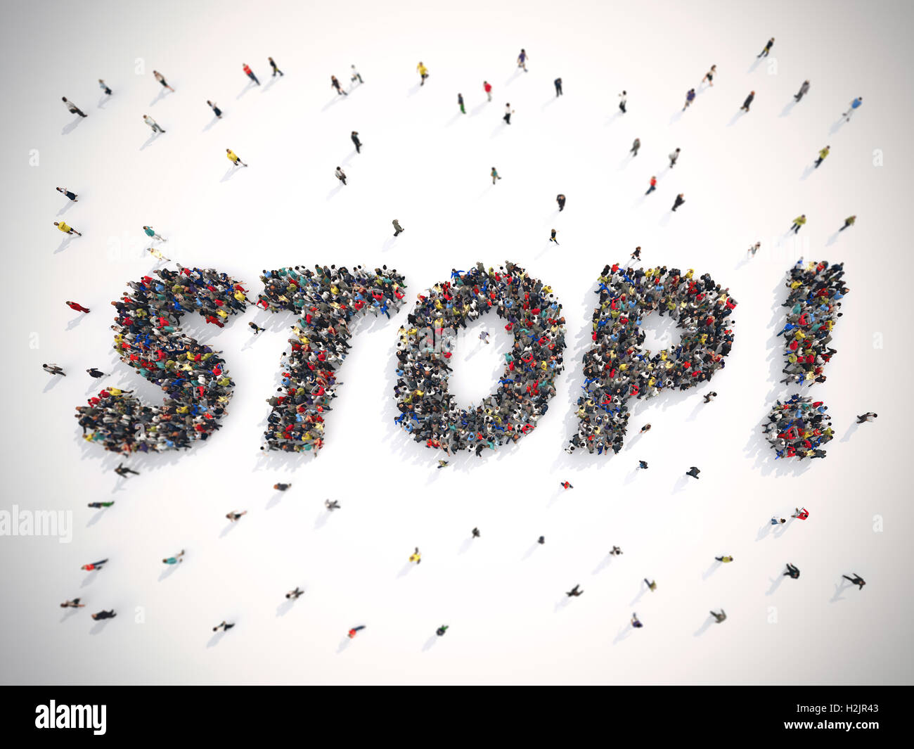 3D Darstellung der Leute-Stop-Konzept Stockfoto