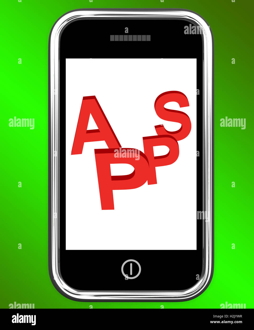 Apps auf Handy zeigt Internet-Anwendung oder App Stockfoto