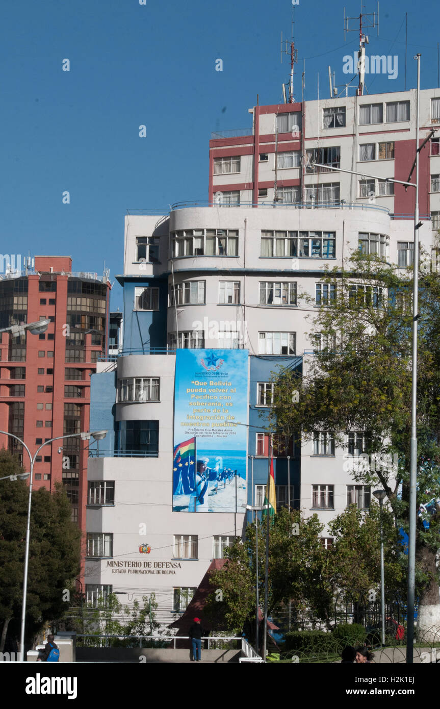 AV. 20 de Octubre im gehobenen gibt Quartier, La Paz Stockfoto