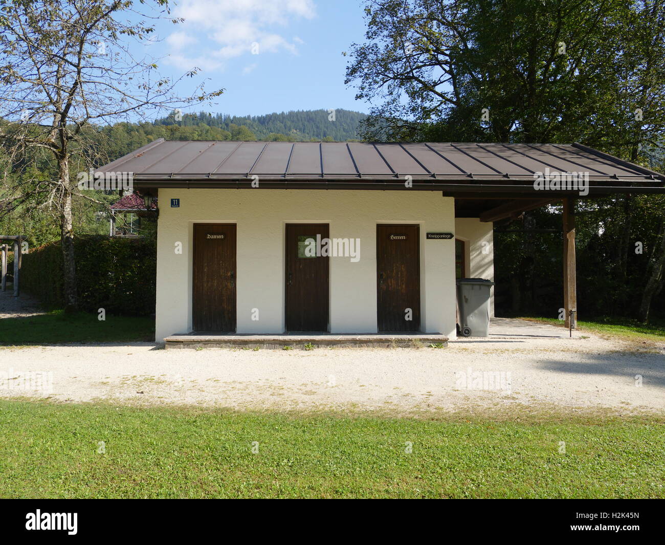 Bayern Berchtesgaden Nationalpark Ramsau öffentliche Toilette Europa Deutschland Stockfoto