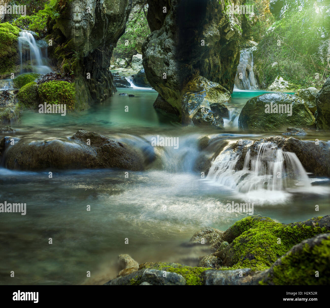 Der Wasserfall von Nidri in Lefkas Insel Griechenland Stockfoto