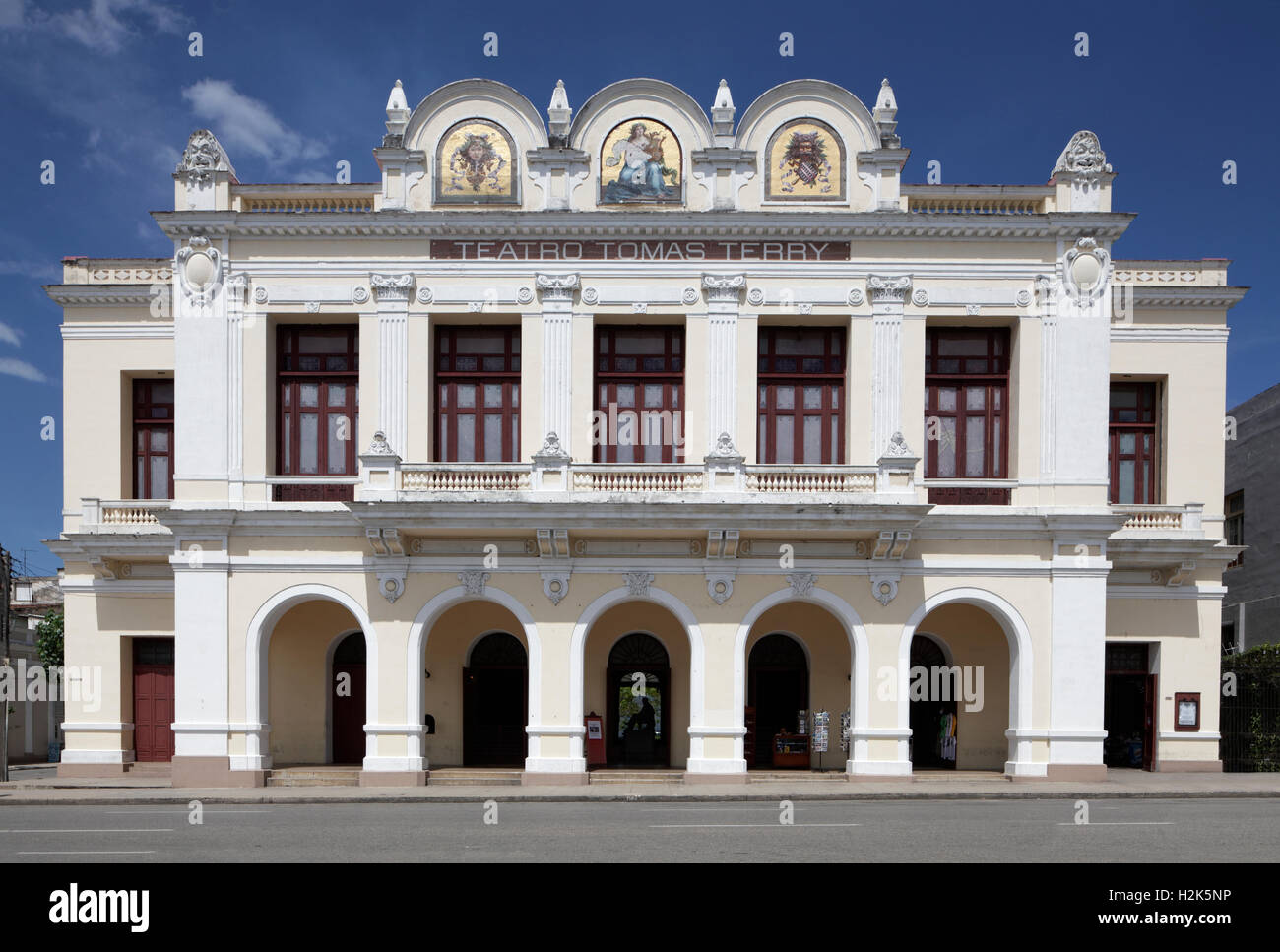 Teatro Tomas Terry am Parque Jose Marti, historischen Stadt Zentrum, Cienfuegos, Provinz Cienfuegos, Kuba Stockfoto