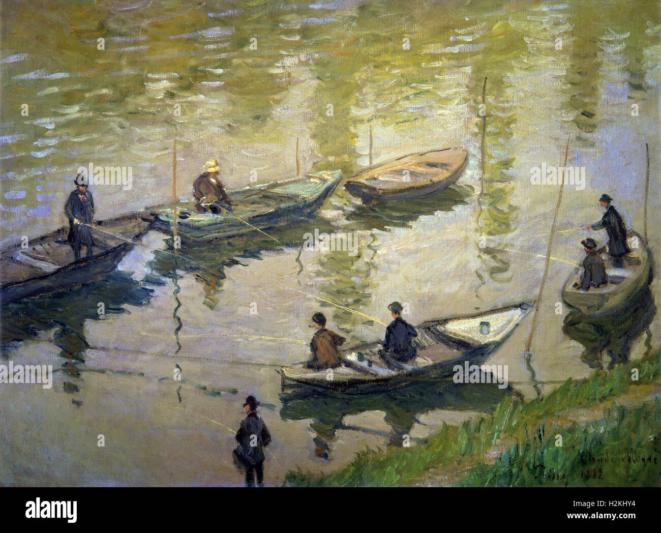 Claude Monet - Angler auf der Seine bei Poissy - 1882 Stockfoto