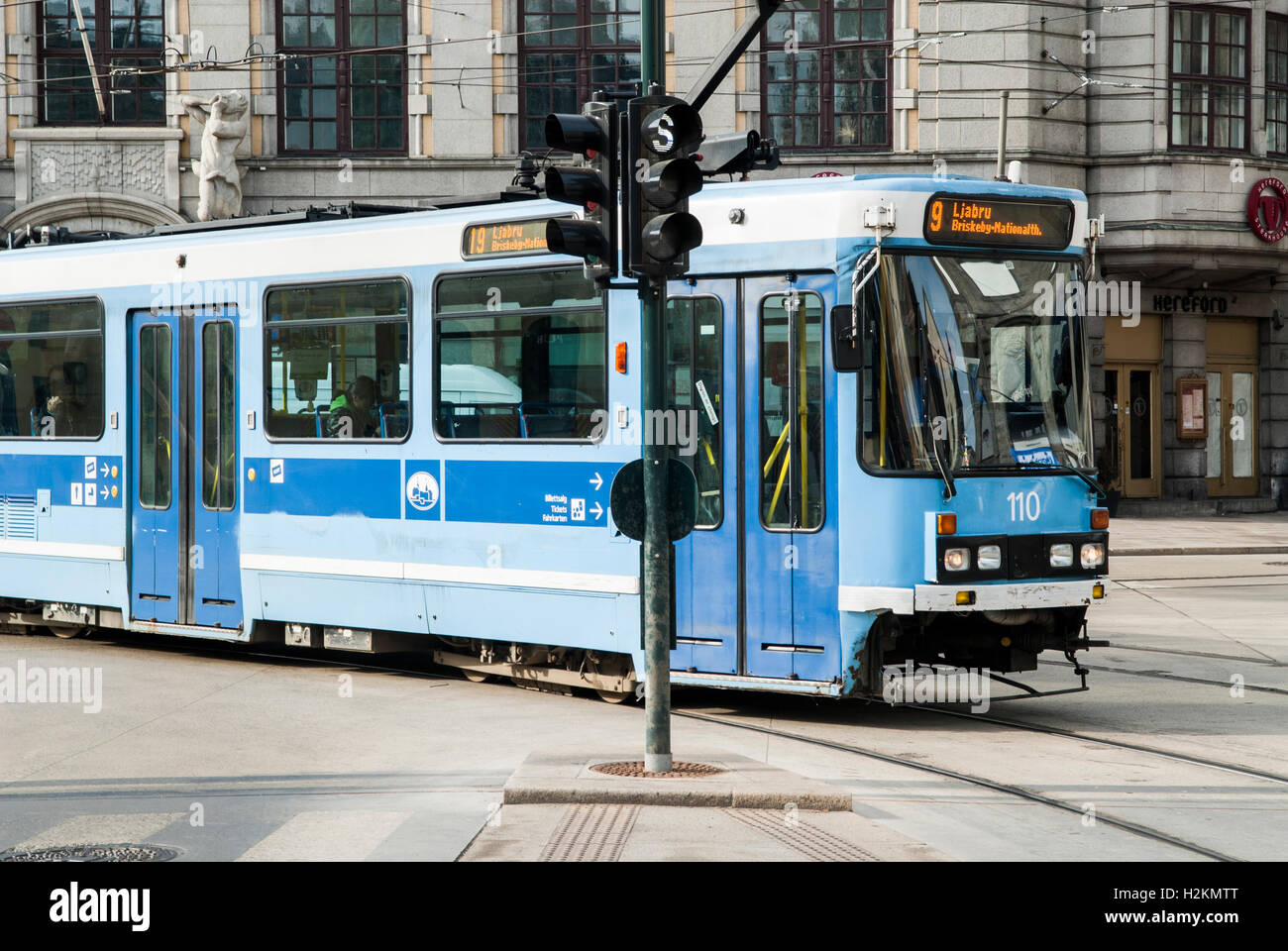 Straßenbahn in Oslo Norwegen Stockfoto