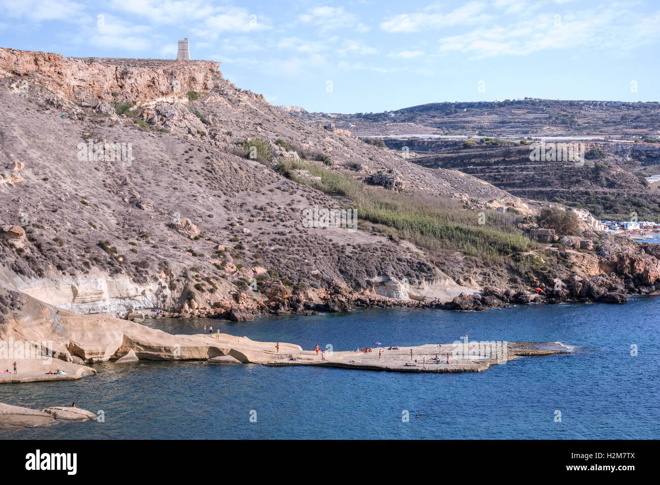 Gnejna Bay, Golden Bay, Malta Stockfoto