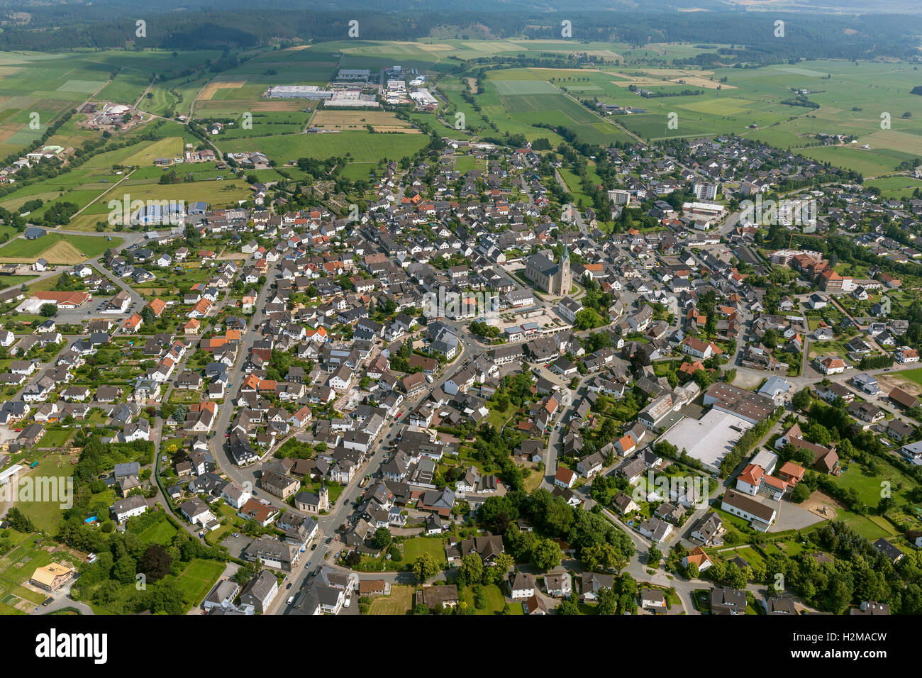 Luftbild, Luftbild von Medebach, hochrangige Sau Land, Nordrhein-Westfalen, Deutschland, Europa DE Luftbild Stockfoto
