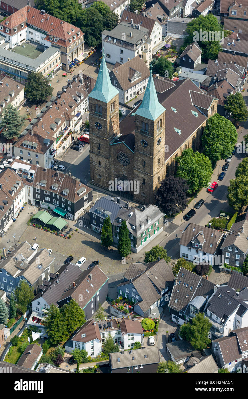 Die Kirche Christi, Luftbild, Luftbild von Schwelm, Stadtzentrum, Altstadt, Nordrhein-Westfalen, Deutschland, Europa, Stockfoto