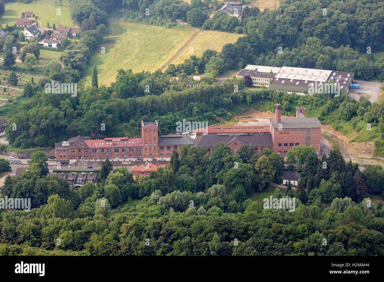 Luftbild, ehemaliger meine alten Person Haase, ich Welle / II mit den Malakowturm Turm, Luftbild von Sprockhövel, Sprockhövel Stockfoto