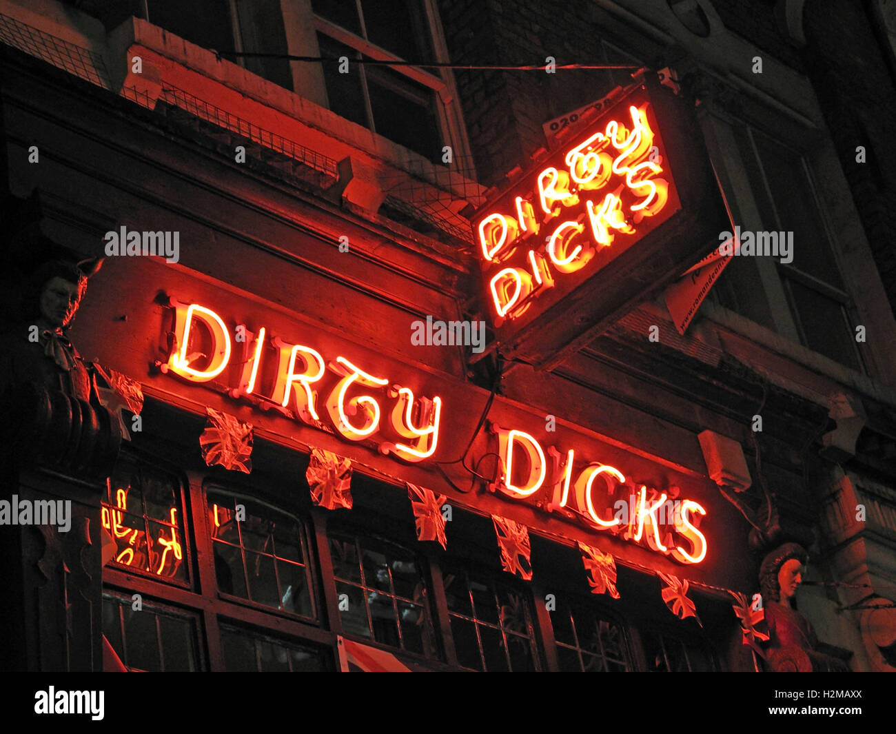 Dirty Dicks 18. Cent Pub, Liverpool Street / Bishopsgate, London, Großbritannien Stockfoto